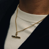 Nordic Muse - Gold T-Bar Chain Necklace (Waterproof)