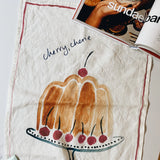 Linen Tea Towel - Cherry Cherie