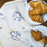Linen Tea Towel - Croissants