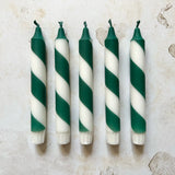 Candlesticks - Green Stripe (set of 2)