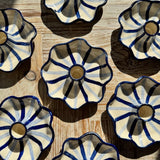 Scallop Candle Holder - Blue Stripe